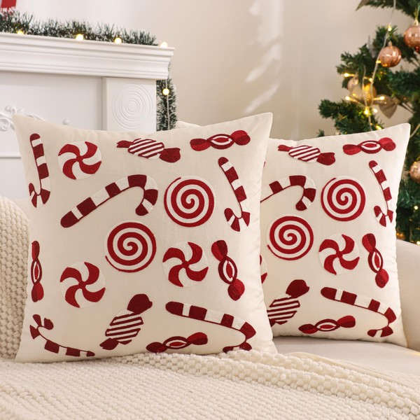 Tosleo Christmas Throw Pillow Cover 18 x 18 inch Set