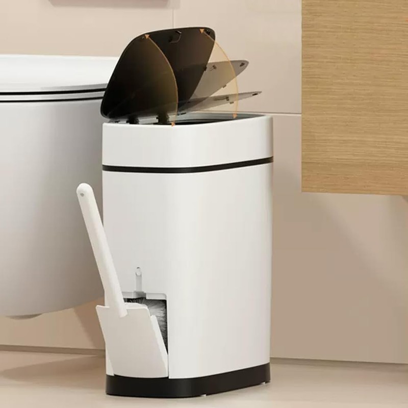 COMODID 3.7 Gallons Bathroom Trash Can and Toilet Brush Set,