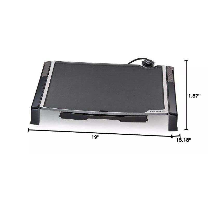 Presto XL 07073 Electric Tilt-N-fold Griddle, 19", Black