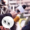 STOBOK 2 Pcs Microphone Flag Station Portable Square Cube Interview