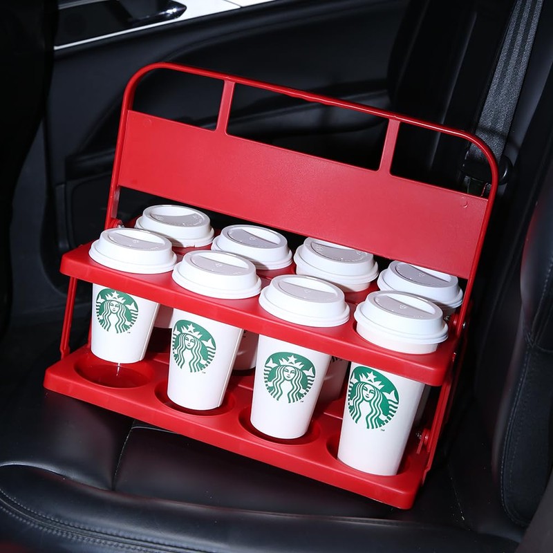 Bodaon 8 Cup Drink Carrier with Handle, Plastic Cup Carriers