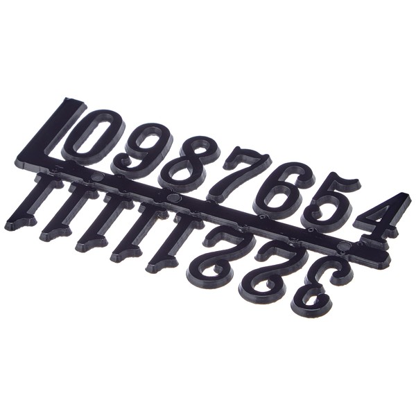 Rayher Uhrenziffern, schwarz, 20 mm, Kunststoff, selbstklebend, Ziffern für Uhren,