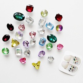 Eterspr Pack of 28 Diamond Shoe Badges, Cute Shoe Decorations, Aesthetic Shoe Charms, for Daily Decoration of All Types of Shoes with Holes, colour