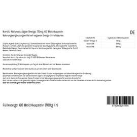 Nordic Naturals, Algae Omega, 715 mg Vegan Omega-3 from Algae Oil, with EPA and DHA, 60 Vegan Soft Capsules, Laboratory Tested, Vegetarian, Soy Free, Gluten Free, GMO Free