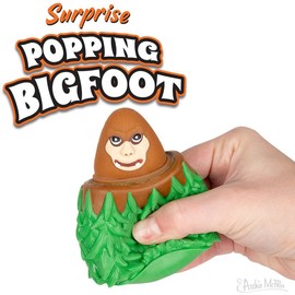 Archie Mcphee Surprise Popping Bigfoot, 2-inch Length Squeezable Soft Rubber, Multicolor, Small