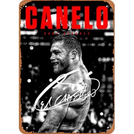 Tin Sign For Vintage Look Metal Sign - Boxing Legends Canelo Saul Alvarez Boxing - 8"X12" Plate Wall Decor