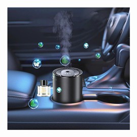 Smart Car Air Freshener 50ML Perfume Ultrasonic Mist Aromatherapy Diffuser Portable Humidifier for Car and Home Use Automatic Start and Stop 3 Modes 4 Freshness Principles(White Tea)