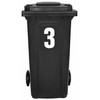 Pack of 4 White Bin Number 3 Stickers (17 cm)