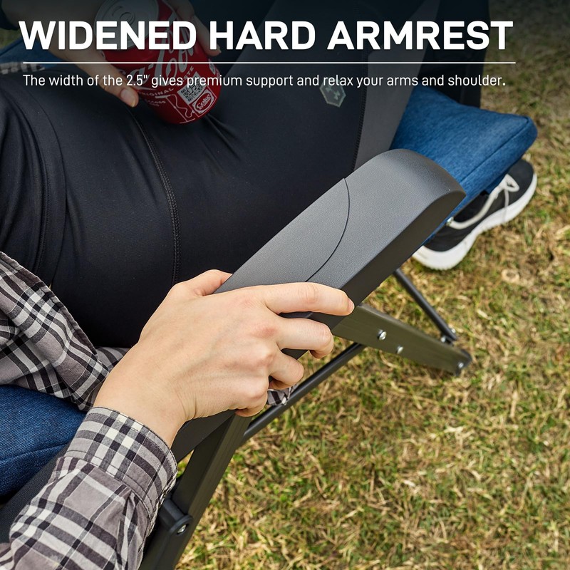 EVER ADVANCED Folding Padded Camping Chair 4 Positon Adjustable Recliner