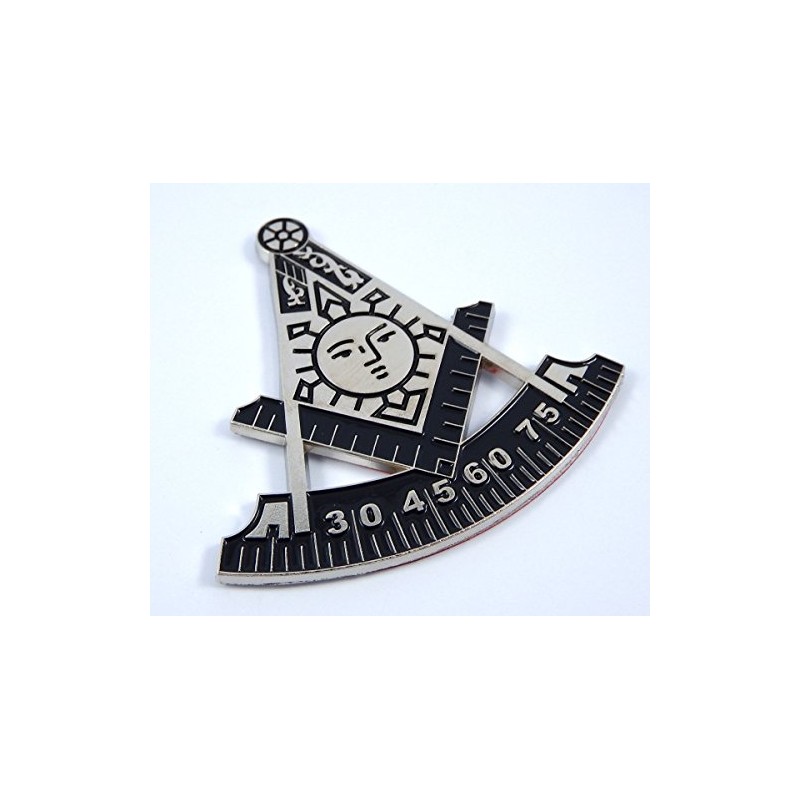 Masonic Past Master 2.75" Metal car Emblem Mason Chrome with
