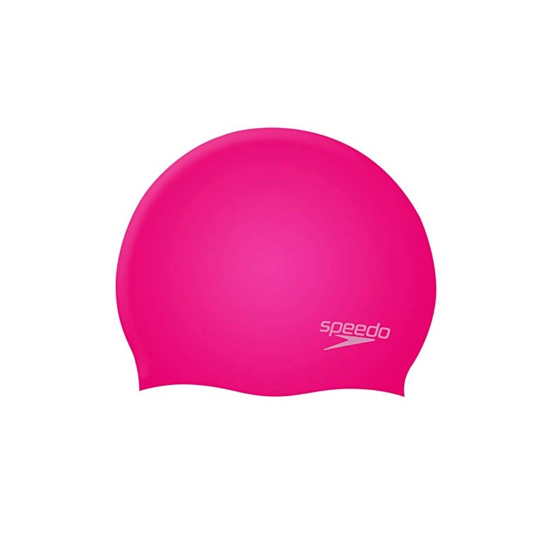 Speedo Kid's Plain Moulded Swim Cap, Pink/Blush, One Size