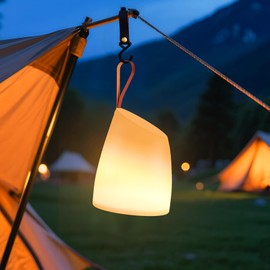 uuffoo Portable Outdoor Table Lamp with Remote - Dimmable Rechargeable LED Lantern, IP44 Water-Resistant, 7 Color RGB + Warm White, Memory Function, 7H Timer Auto-Off for Patio Garden Camping.