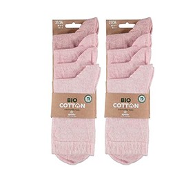 Lieblingsstrumpf24 8 Pairs Organic Cotton Socks without Seam Children Boys Girls Basic Socks Oeko-Tex Standard 100, Multi Pink, 35 - 38