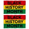 2 Pack Black History Month Flags Hanging Flags Outdoor Decorative