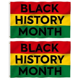 2 Pack Black History Month Flags Hanging Flags Outdoor Decorative Flags Polyester Flags Commemorative Flags