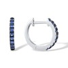 Santuzza 925 Sterling Silver Hoop Earrings 0.32 CT Blue Nano