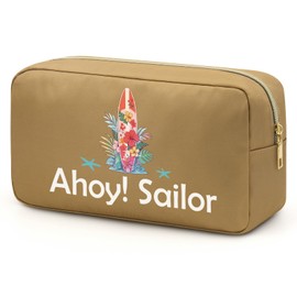 Jielahua Beach Lover Gift Makeup Bag Vacation Travel Gifts Funny Sea Lovers Present for Women Cosmetic Bag Summer Beach Gift for Friend Sister Daughter Birthday Christmas Graduation Present