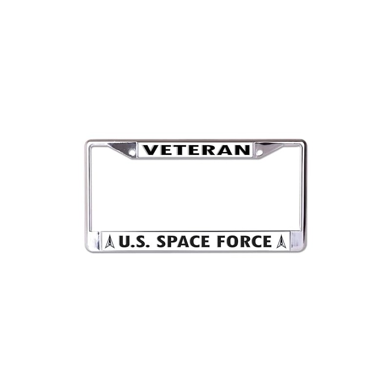 U.S. Space Force Veteran Chrome License Plate Frame