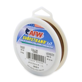 American Fishing Wire Surfstrand Bare 1x7 Stainless Steel Leader Wire, Camo Brown, 300-Feet/20-Pound