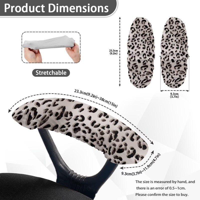 Wanzuoeng Leopard Print Office Chair Armrest Covers - Comfortable &