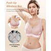 LEYSHE Wireless Support Bra Full Coverage Padded Push Up Wireless