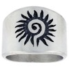 Sterling Silver Native American Design Sun Ring, Size 8