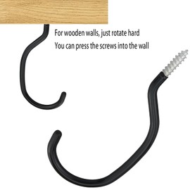 ZZLZX 2PCS Metal J Spiral Hooks 2 Expanding Tubes Garage Storage Hooks Heavy Duty Rubber Coated Screw-in Tool Hooks Garage Wall Storage Bicycle Hooks Utility Tool Hooks