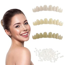 False Teeth Veneers, Teeth for Attaching, Prostheses Teeth Cosmetic Veneers Teeth Set, Veneer Teeth Cosmetic Tooth Cover Fake, Provisional Teeth, Instant Dentures