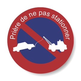 'decooo. Be No Parking Decal Sticker Sign Parken Verboten, Rain, UV Resistant, 21 cm Diameter