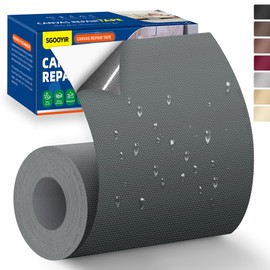 Self-Adhesive Canvas Repair Tape, 4" x 79" Waterproof Canvas Repair Patch, Fabric Patch Repairs Kit for Furniture, Tents, Sunbrellas, Boat Covers Awnings, Couches, Clothes, Bags Dark Gray