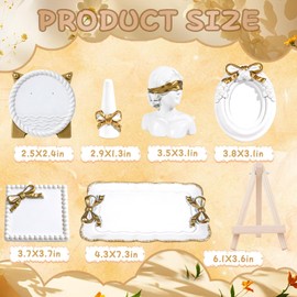 Wowagoga Jewelry Display Stand Set, Resin Jewelry Dish with Vanity Decor