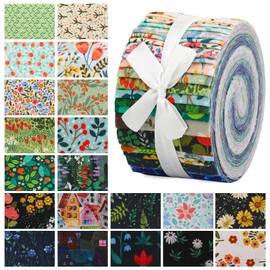 Jelly Roll Fabric, Fabrics for Quilting Clearance Patchwork Craft Fabric Squares Fabric Samples Roll Cotton Fabric Strips Bundles for Sofa Covers, Wallets, Bags, Sewing Crafts