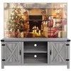 YESHOMY Modern Farmhouse TV Stand with Two Barn Doors and