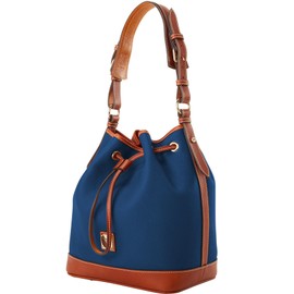 Dooney & Bourke Shoulder Bags, Pebble Grain Drawstring Leather Bucket Bags for Women - Blue