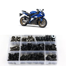 Xitomer Juego completo de tornillos para carrocería, compatible con YZF-R6 2008 2009 2010 2011 2012 2013 2014 2015 2016, juego completo de pernos/arandelas/tuercas/clips/juntas (titanio)