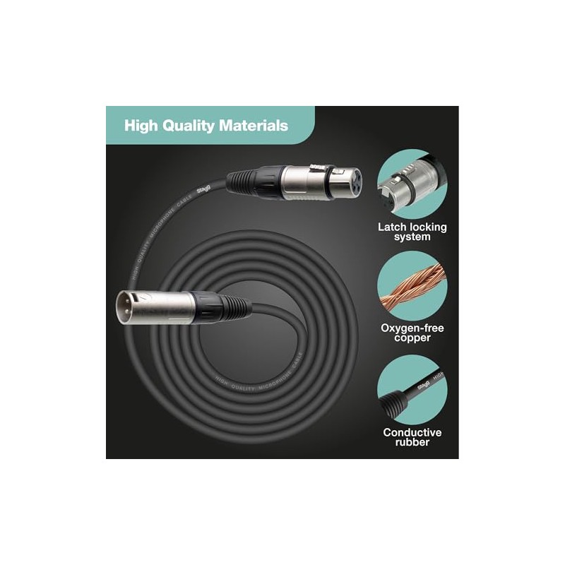Stagg Cable de micrófono estándar SMC6 de 19.7 ft