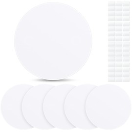 Sosation 6 Pcs Plastic Flat Blank Plate Wall Hole Cover Ceiling Cover Plate with 48 Pcs Double Faced Adhesive Tape for Ceilings or Wall(14 Inch)