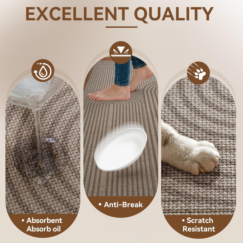 QiCaiJia Kitchen Mats for Floor, Super Absorbent Kitchen Mat Kitchen