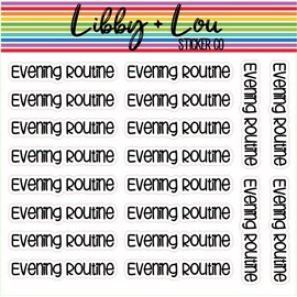 Evening Routine Planner Stickers | Chores | Dishes | Kitchen | Libby and Lou Sticker Co