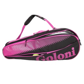 Goloni Tennis Bag 3-4 Racquets with Front Extral Pocket for Other Essentials,Tennis Rackets Bag with Removable Shoulder Strap,Pink