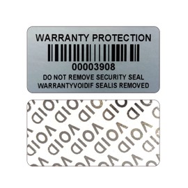 Barcode Warranty Blank Sticker Dumb Silver PET Security Labels with Serial Number Waterproof Tamper Tight Seal Label (4 x 2 cm, 150 Pieces)