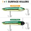 TRUSCEND Topwater Pencil Fishing Lures with Double Floating Rotating Tail,