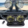 Electric Car Fan 360° Rotatable DoubleHead 5 Blades 2 Speeds