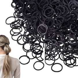 500-Pack Black Elastic Hair Bands, Mini Hair Ties for Braids, Ponytails, Wedding Hairstyles, and More