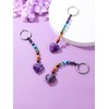 CrystalTears Heart Keyring 7 Chakra Beads Pendant Key Ring Gemstone