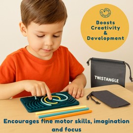 Game for Children, Peace & Relaxation, Twistangle, Sensory Montessori Board, Anti-Stress & Educational Toy, Compact Travel, Creativity & Concentration, Accessories for School, Study, Ideal