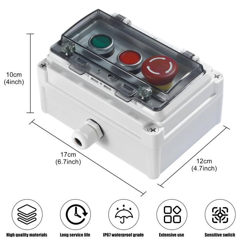 Push Button Station IP67 Outdoor Waterproof Button Switch Box Emergency