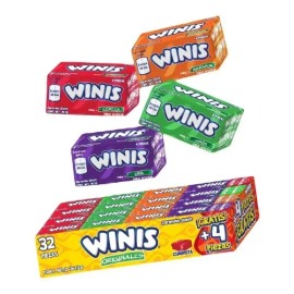 Winis Chicloso Minis Originales Caramelo Suave Dulce 32 Pz