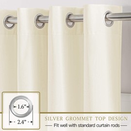 StangH Cream White Velvet Curtains for Bedroom - Room Darkening Curtain Pair Elegant Decor Short Curtains Drapes for Nursery/Cafe Store/Classroom/Dining, W52 x L63, Ivory, 2 Panels