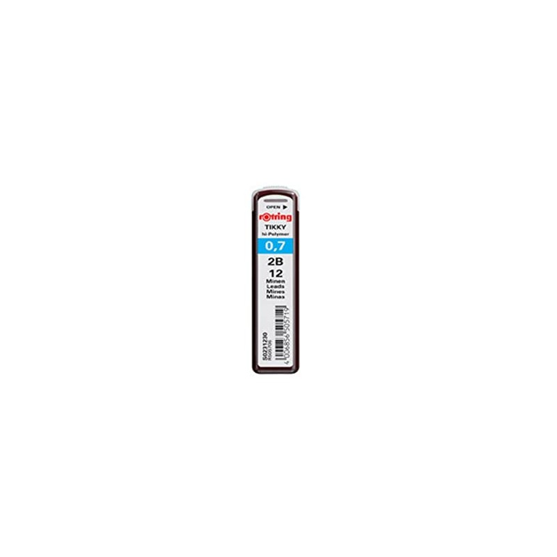 rOtring Tikky Mechanical Pencil Lead 0.7mm, 2B, 12 Lead (R505